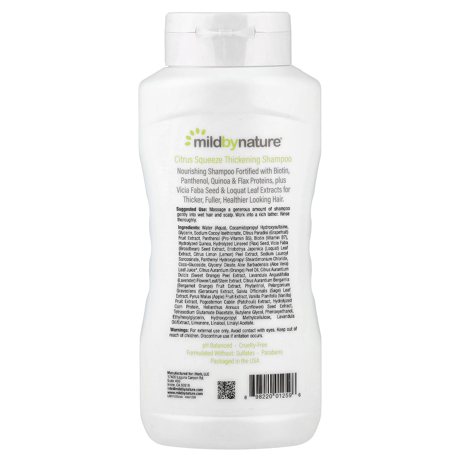 Комплекс витаминов B Mild By Nature Thickening Shampoo B-Complex Biotin Citrus Squeeze, 473 мл — фото 8