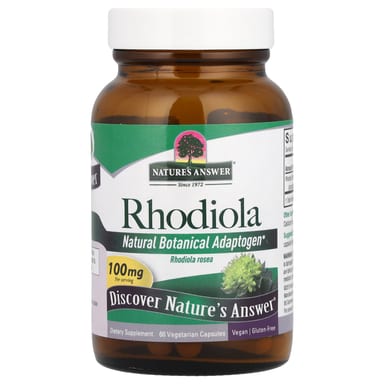 Родиола Nature's Answer, 100 мг, 60 растительных капсул