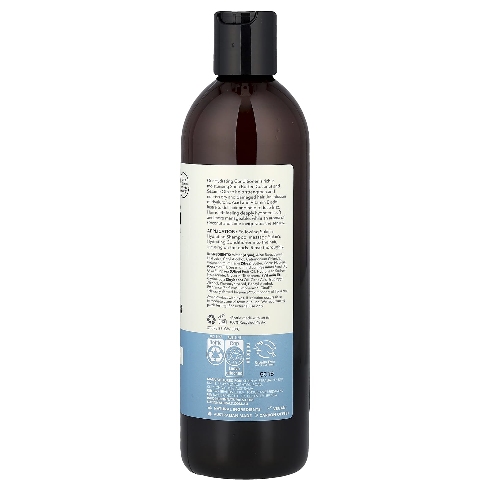 Кондиционер Sukin Hydrating Dry & Damaged Hair, 500 мл — фото 2
