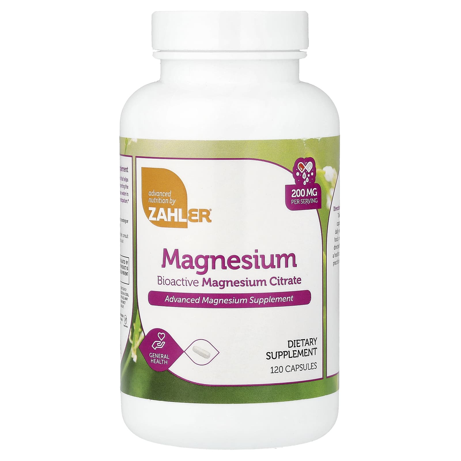 Магний цитрат Zahler Magnesium Bioactive, 200 мг, 120 капсул