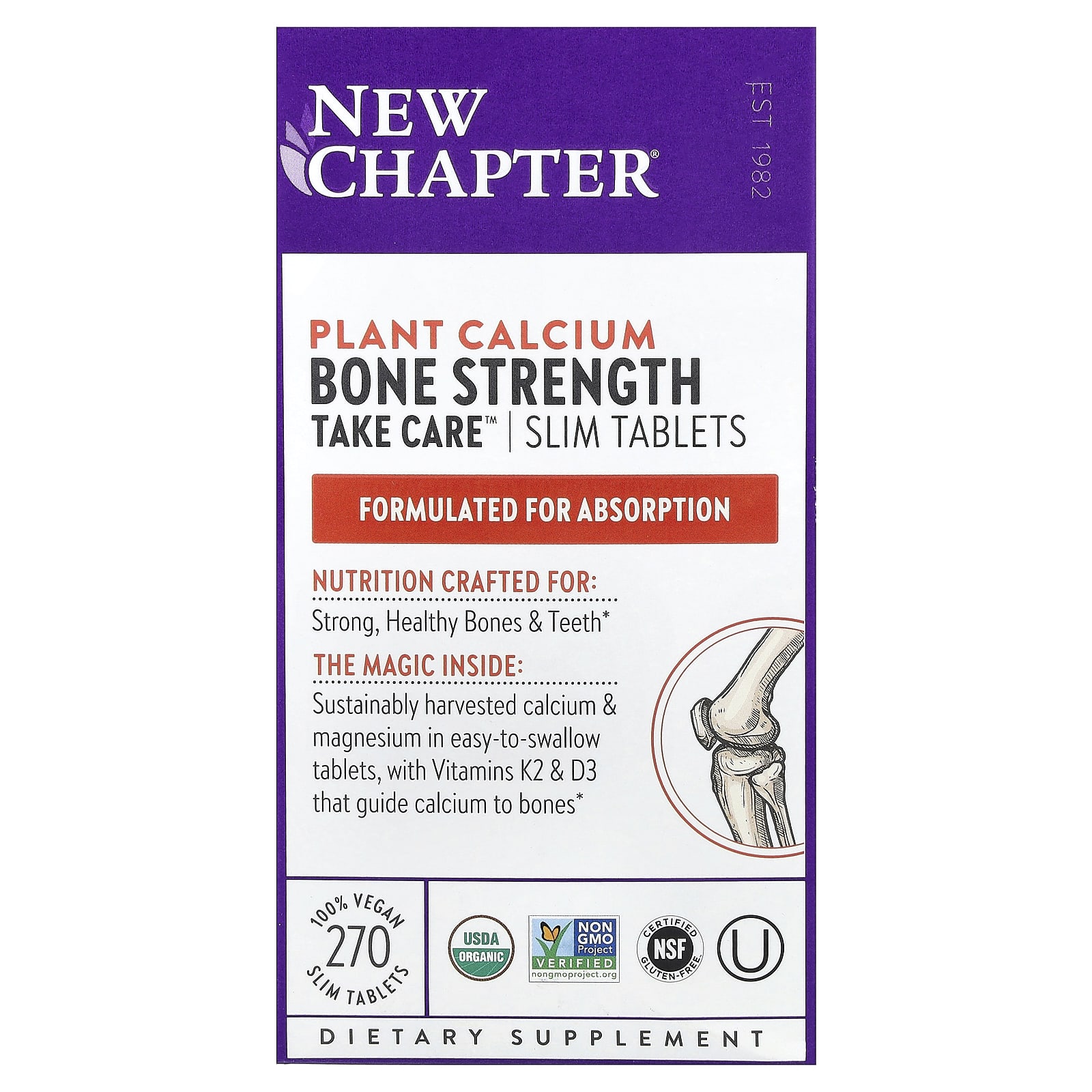 Комплекс Bone Strength New Chapter Take Care™ 270 Vegetarian Slim Tablets, таблетки — фото 2
