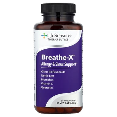 Комплекс для пазух LifeSeasons Breathe-X® Allergy &, 90 растительных капсул
