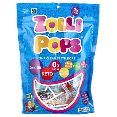 Леденцы для чистки зубов Zollipops, 23-25 штук, 142 г