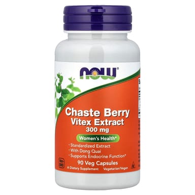 Витекс NOW Foods, вкус Chaste Berry Vitex Extract, 300 мг, 90 растительных капсул