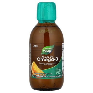 Клюква Nature's Way Algal Oil Omega-3, вкус Cranberry Orange, 200 мл, масло