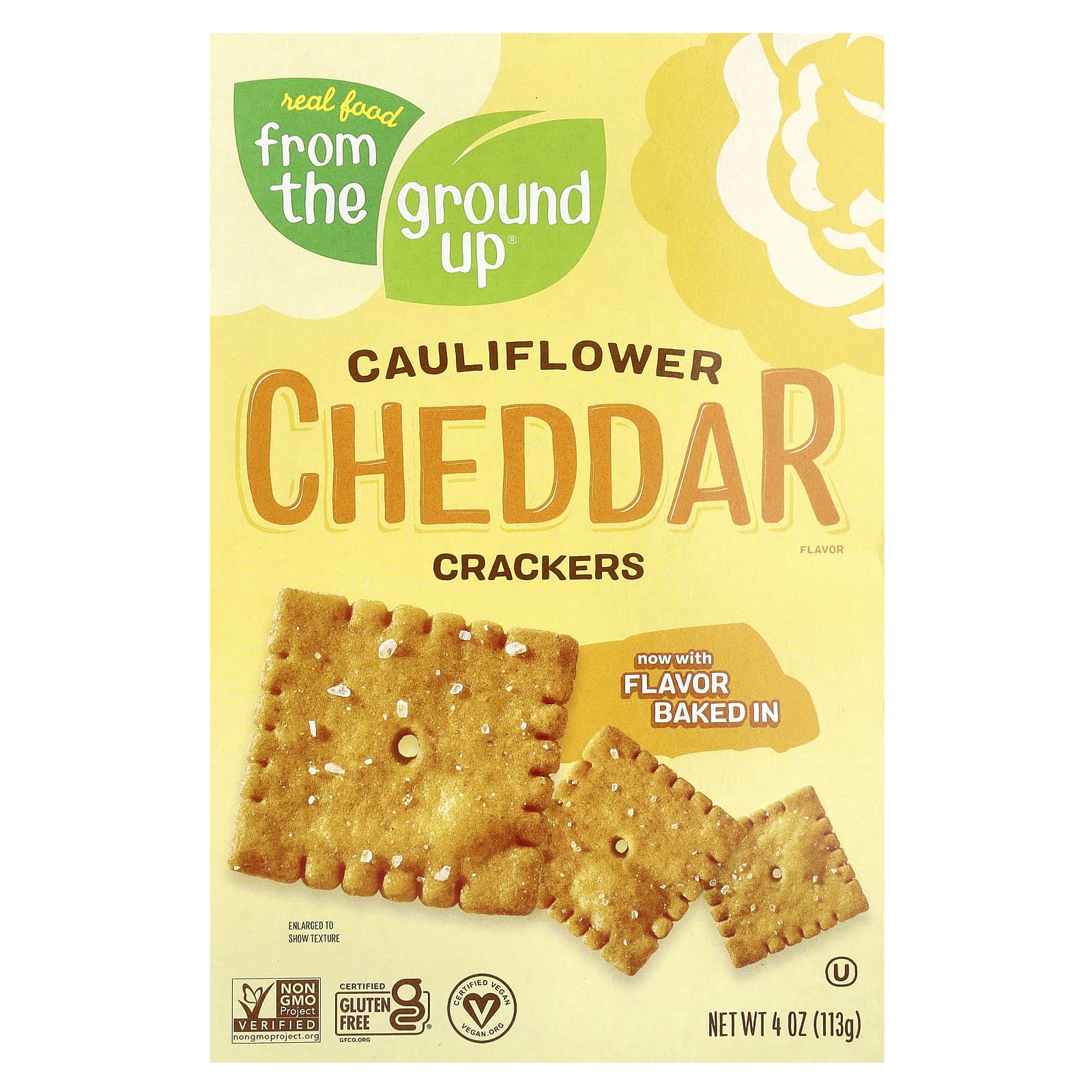 Крекеры From The Ground Up Cauliflower, оттенок Cheddar, 113 г