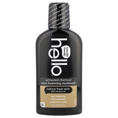 Ополаскиватель для полости рта Hello Activated Charcoal Extra Freshening Natural Fresh Mint, 473 мл