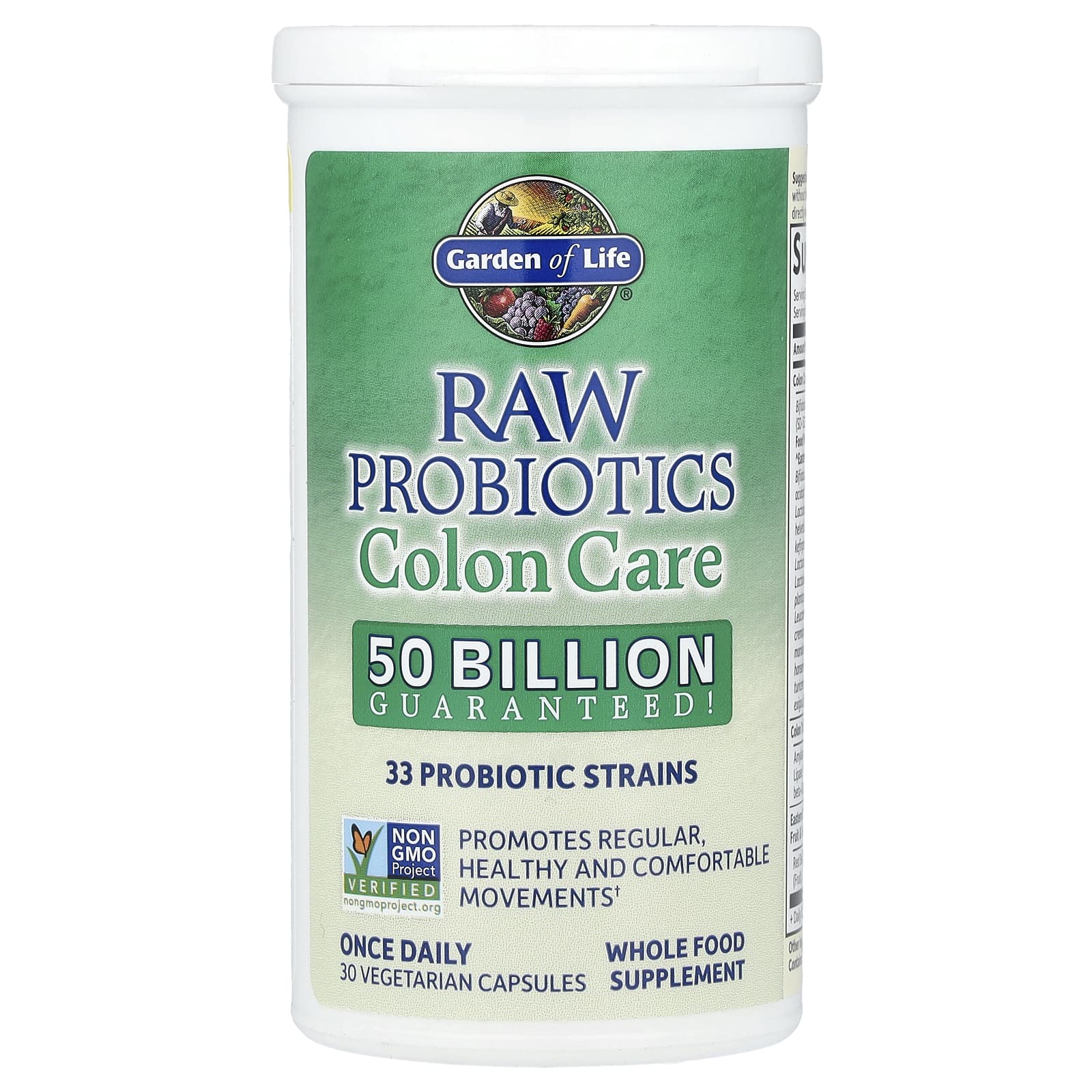 Пробиотик Garden of Life RAW Colon Care Shelf-Stable, 30 растительных капсул
