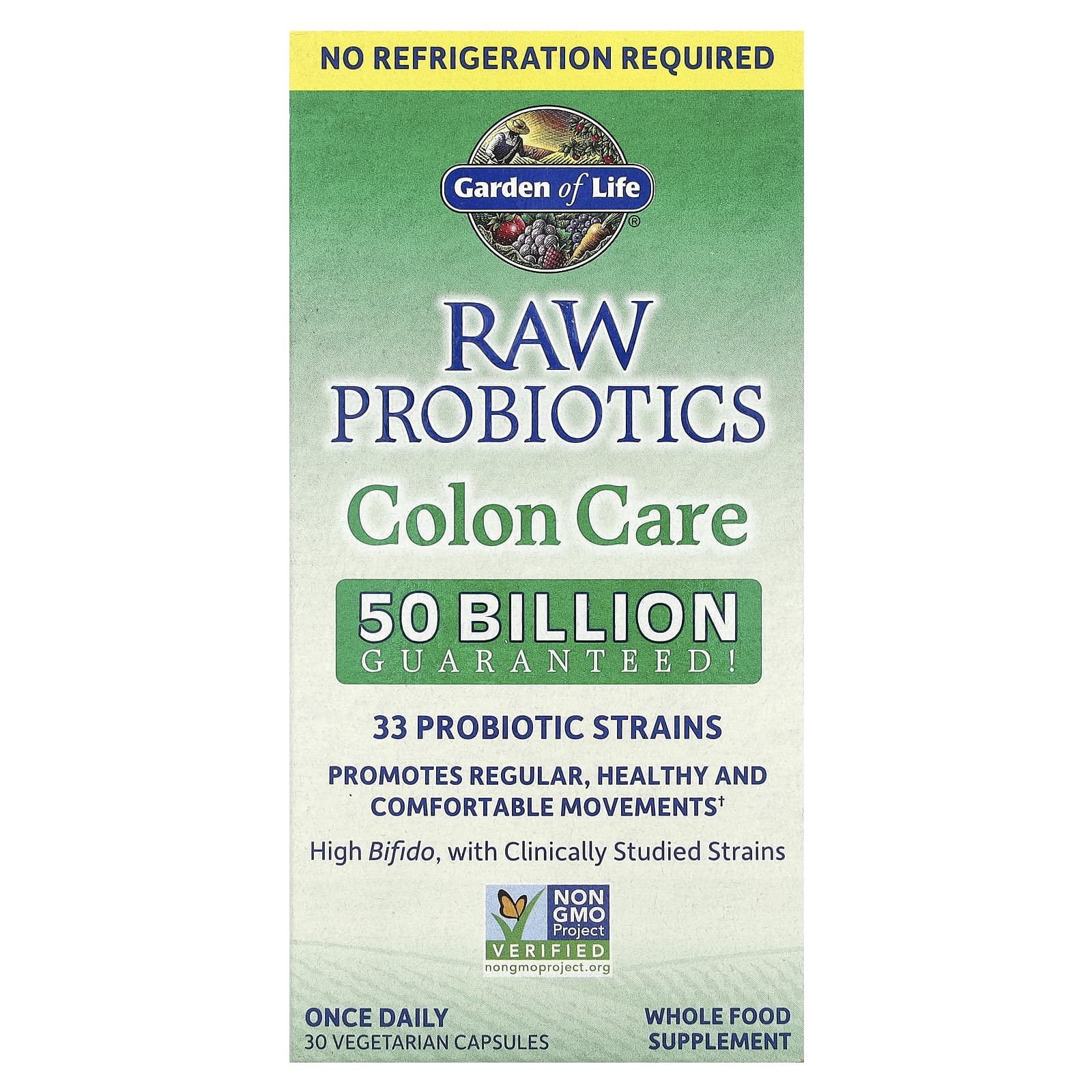 Пробиотик Garden of Life RAW Colon Care Shelf-Stable, 30 растительных капсул — фото 2