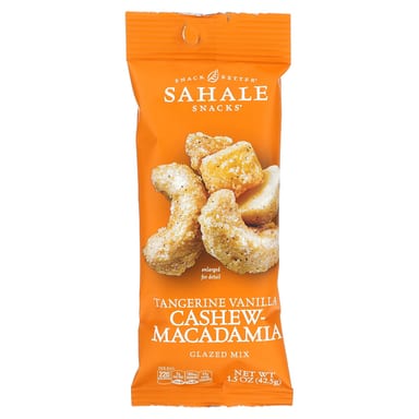 Ореховая смесь в глазури Sahale Snacks, вкус Tangerine Vanilla Cashew-Macadamia, 42.5 г, 9 пакетов