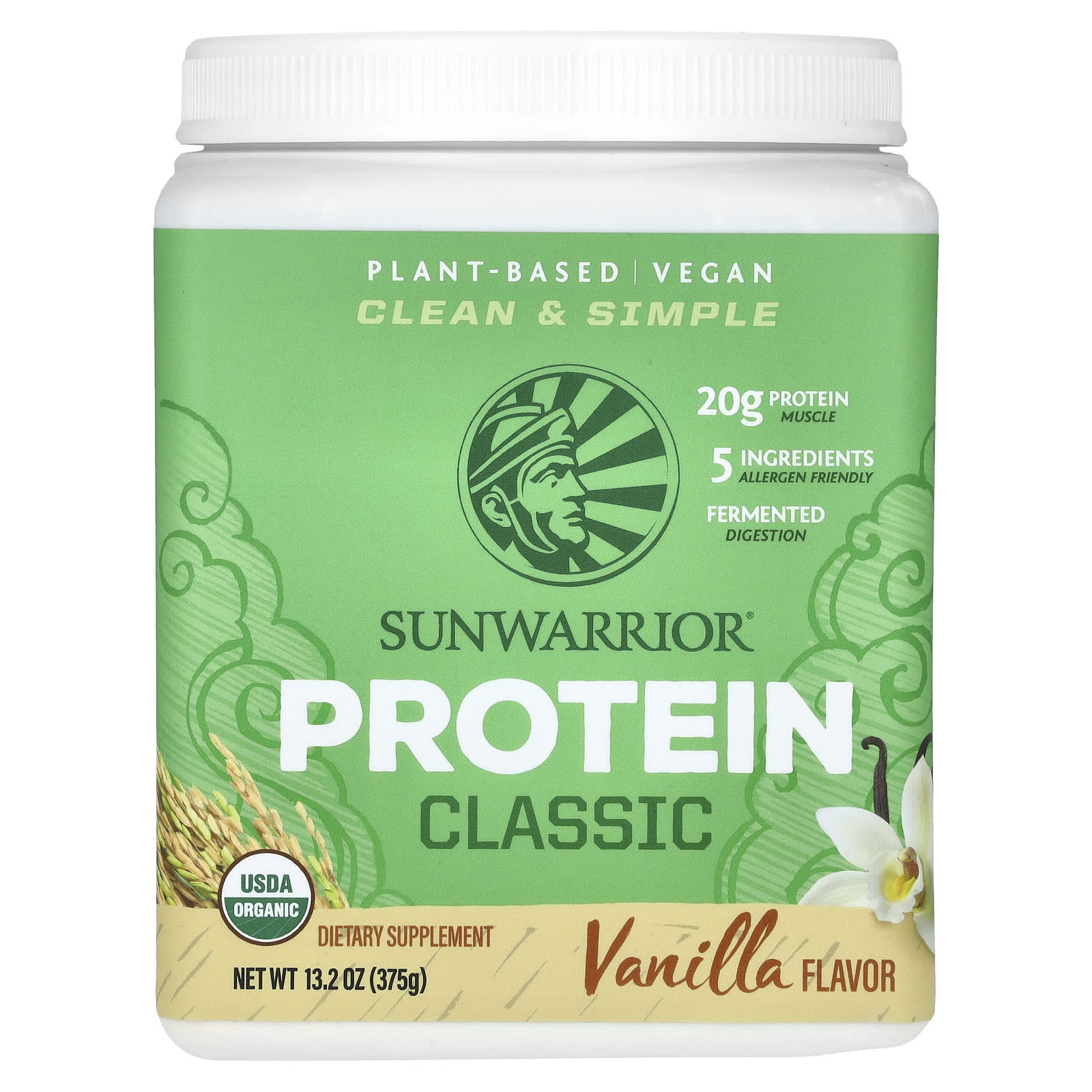 Протеин Sunwarrior Classic, вкус Vanilla, 375 г