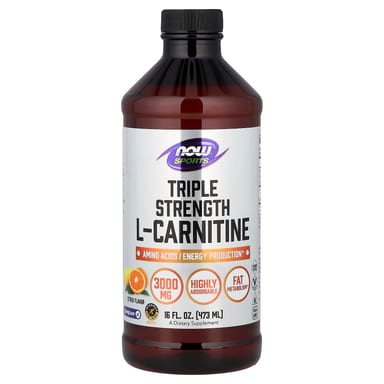 L-карнитин NOW Foods Sports L-Carnitine Triple Strength, оттенок Citrus, 473 мл