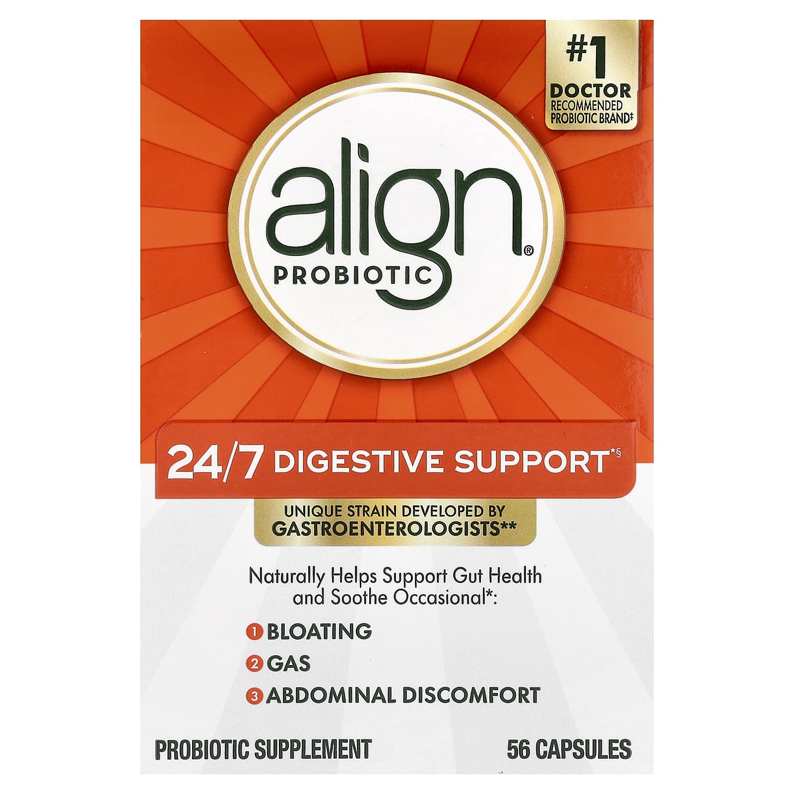 Добавка Align Probiotics 24/7 Digestive Support Probiotic, 56 капсул — фото 2