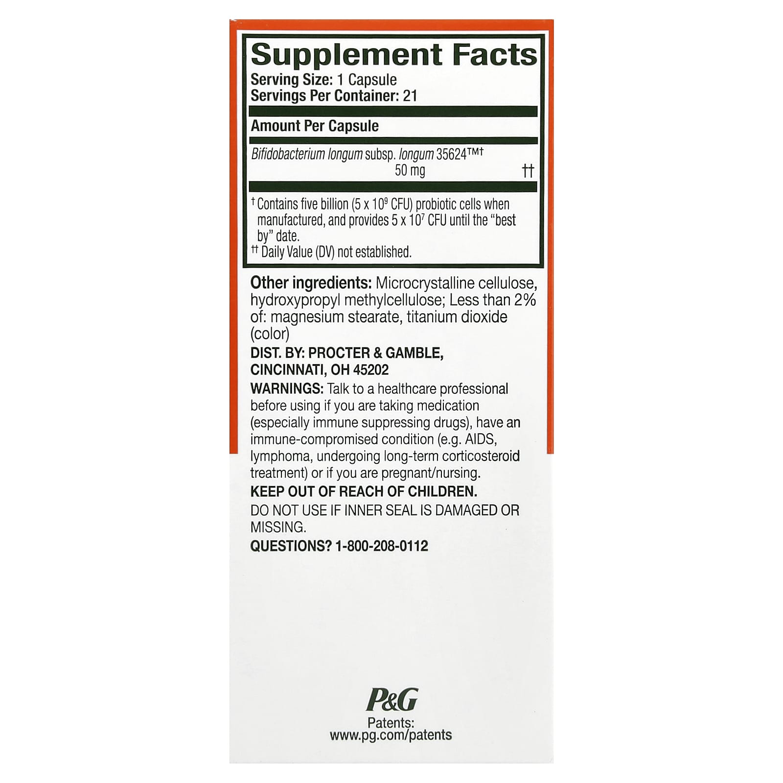 Пробиотик Align Probiotics, 50 мг, 21 капсул — фото 3