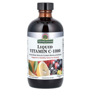 Витамин C Nature's Answer Liquid -1000 with Rose Hips & Citrus Bioflavonoids, вкус Natural Lemon, 240 мл, жидкая форма