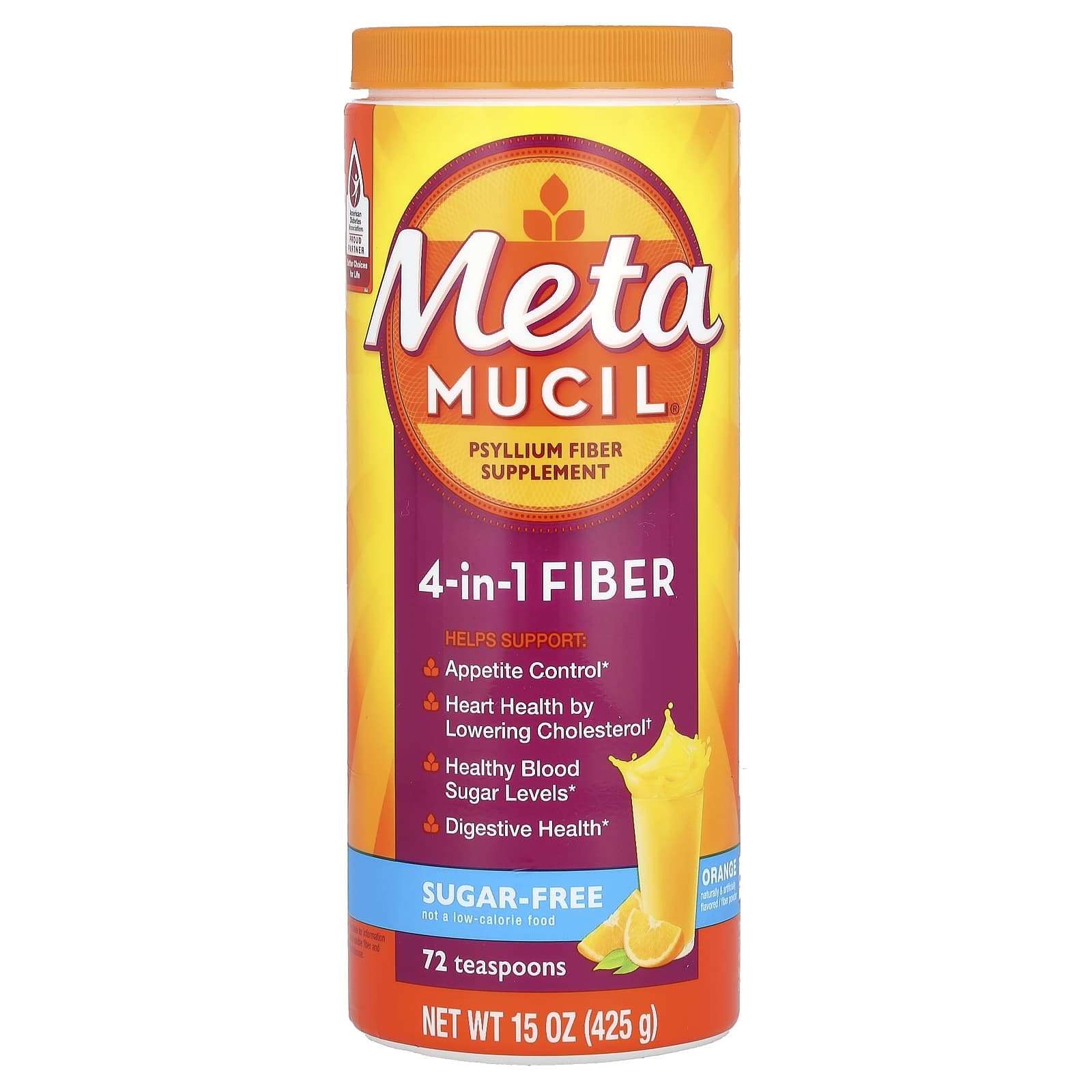 Клетчатка Metamucil 4-in-1, вкус Orange, 425 г