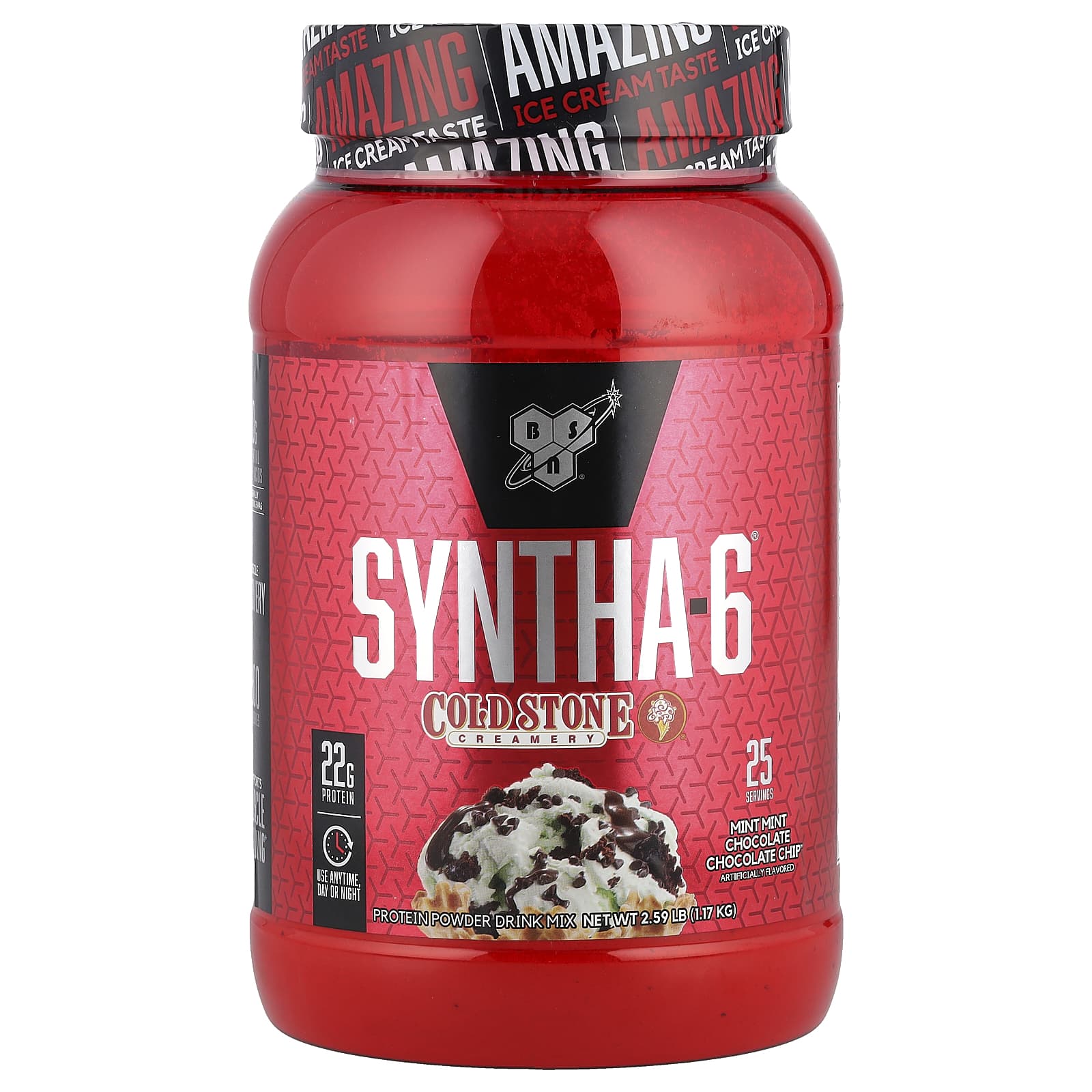 Шоколад BSN Syntha-6® Cold Stone Creamery®, вкус Mint Mint Chocolate Chocolate Chip™, 1.17 кг