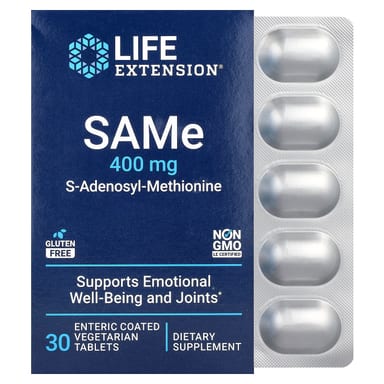 SAMe Life Extension S-Adenosyl-Methionine 30 Vegetarian Tablets, 400 мг, таблетки