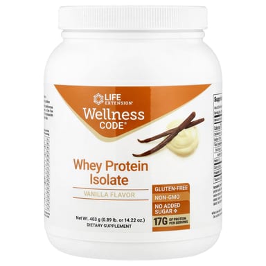 Сывороточный протеин Life Extension Wellness Code® Isolate, вкус Vanilla, 403 г, 0.