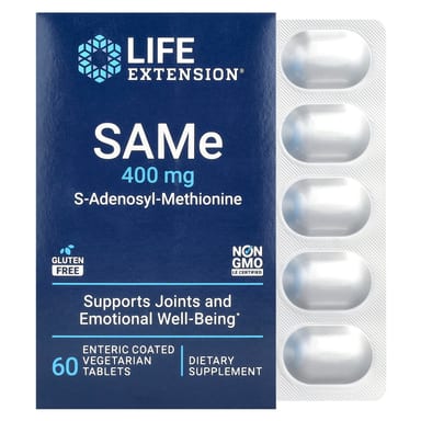 SAMe Life Extension S-Adenosyl-Methionine 60 Vegetarian Tablets, 400 мг, таблетки