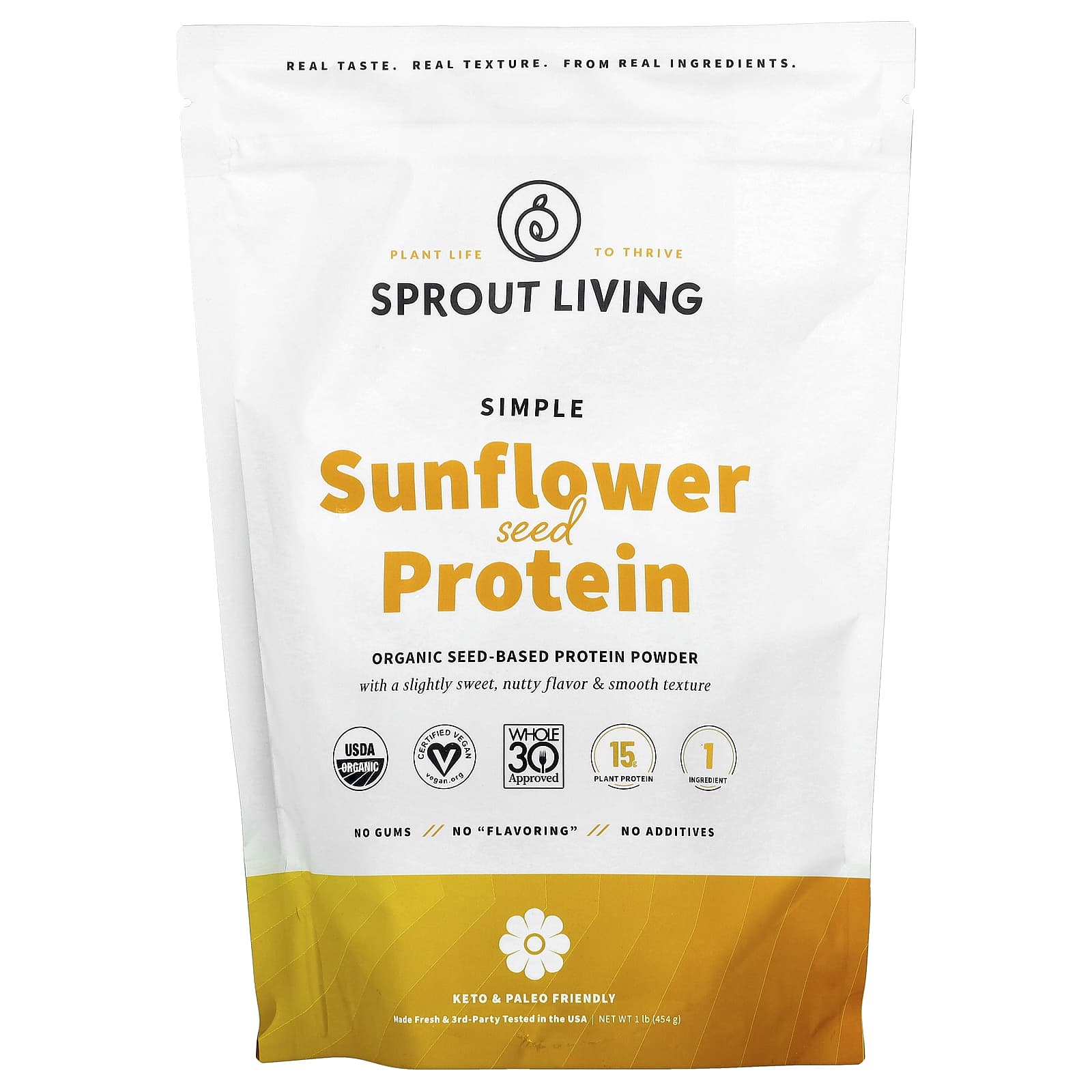 Протеин Sprout Living Simple Sunflower Seed, 454 г