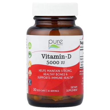 Витамин D3 5000 МЕ Pure Essence Vitamin-D, оттенок 30 Vegi-Caps, 5000 МЕ