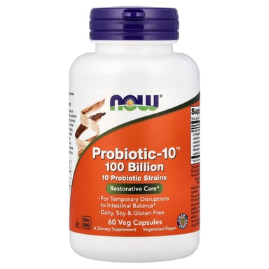 Пробиотик NOW Foods -10™, оттенок 100 Billion, 60 растительных капсул