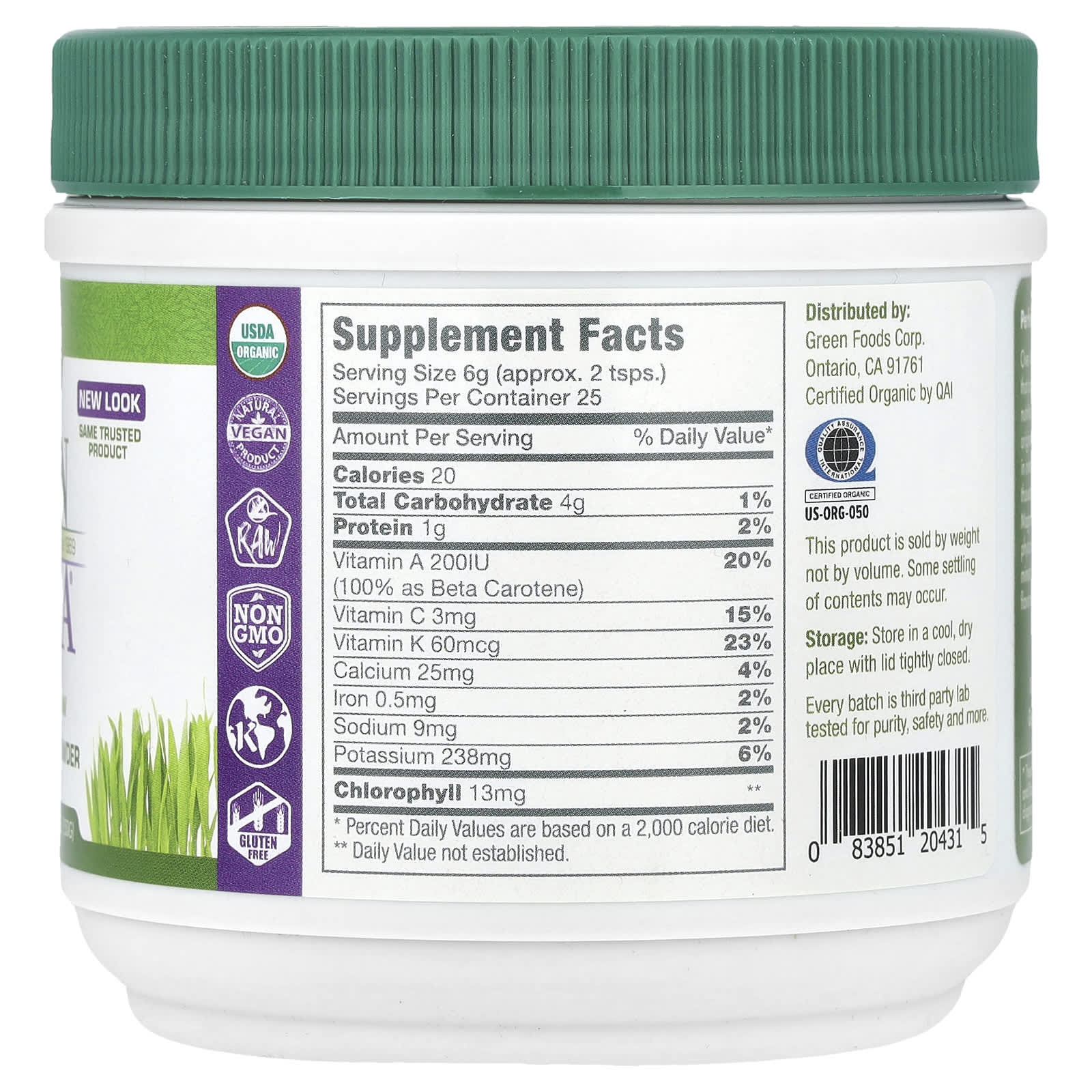 Порошок ячменной травы Green Foods Green Magma® Juice Powder, 150 г — фото 2