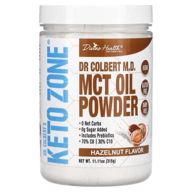 Порошок Divine Health Dr. Colbert's Keto Zone MCT Oil, оттенок Hazelnut, 315 г