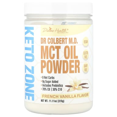 Порошок Divine Health Dr Colbert M.D. MCT Oil, вкус «французская ваниль», 315 г