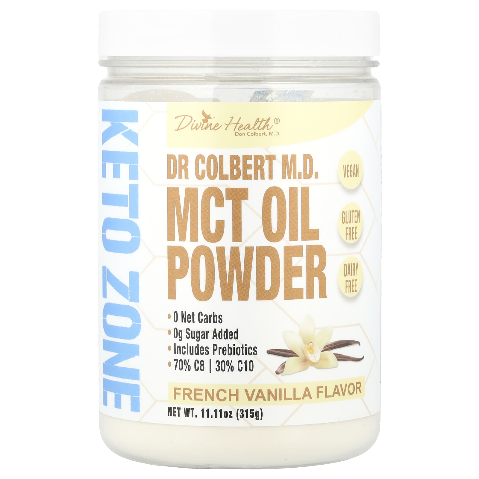 Порошок Divine Health Dr Colbert M.D. MCT Oil, вкус French Vanilla, 315 г — фото 2