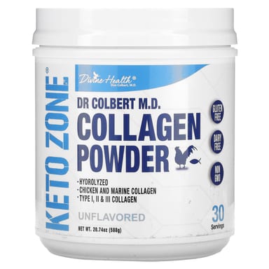 Коллаген Divine Health Dr. Colbert's Keto Zone Powder, без вкуса, 588 г, порошок