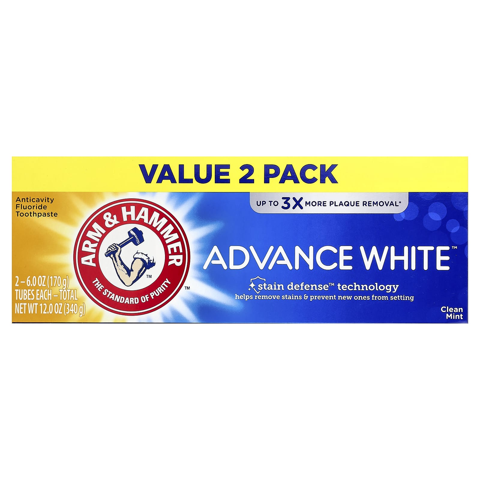 Зубная паста Arm & Hammer Advance White™ Anticavity Fluoride Clean Mint Twin Pack, 170 г — фото 2