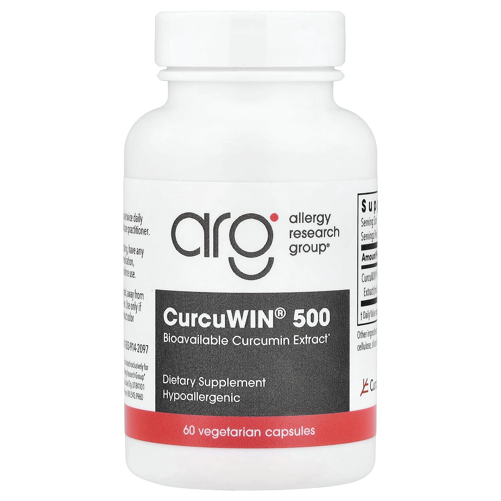Куркумин Allergy Research Group, 500 мг, 60 вегетарианских капсул