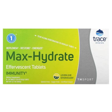 Эффервесцентные таблетки TM Sport, Max-Hydrate Immunity, Лимон-Лайм, 8 туб, 10 таблеток каждая