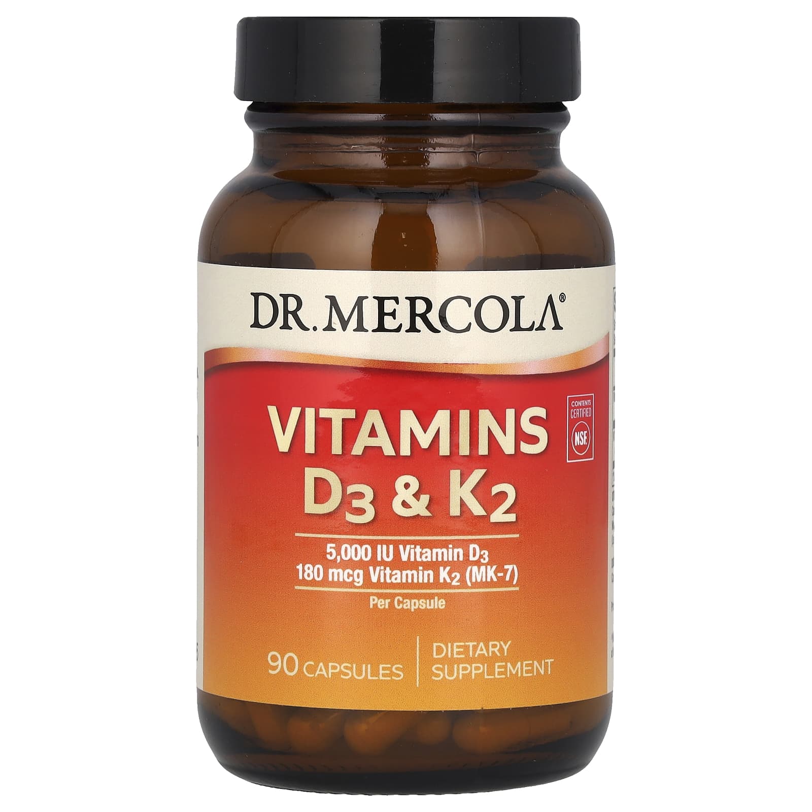 Витамины Dr. Mercola D3 & K2, 90 капсул