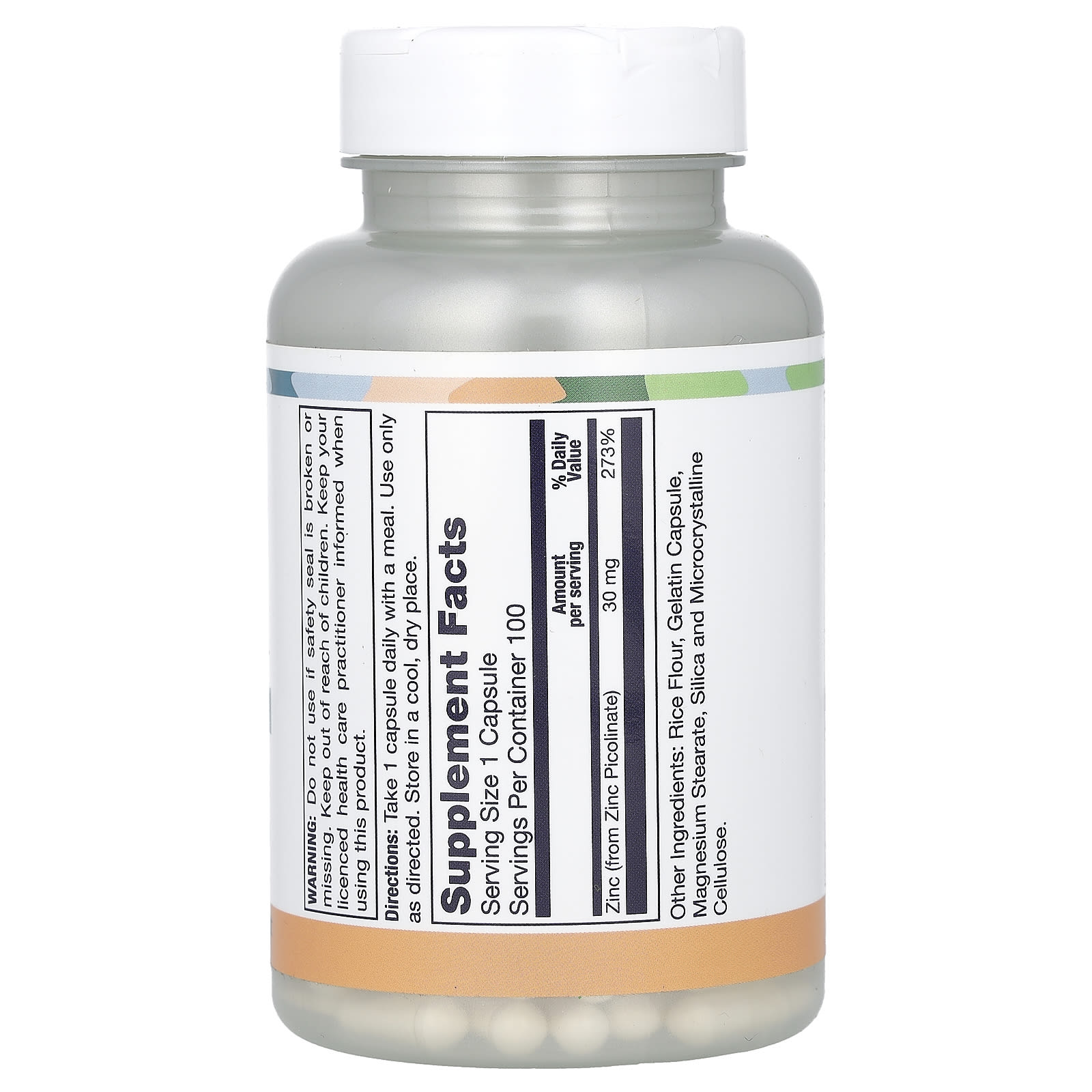 Цинк пиколинат LifeTime Vitamins Immune Support, 30 мг, 100 капсул — фото 2