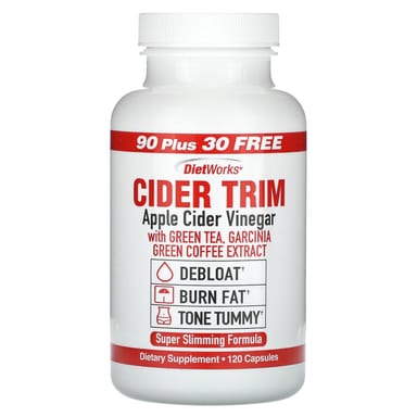 Яблочный уксус DietWorks Cider Trim, вкус Apple Cider Vinegar, 120 капсул