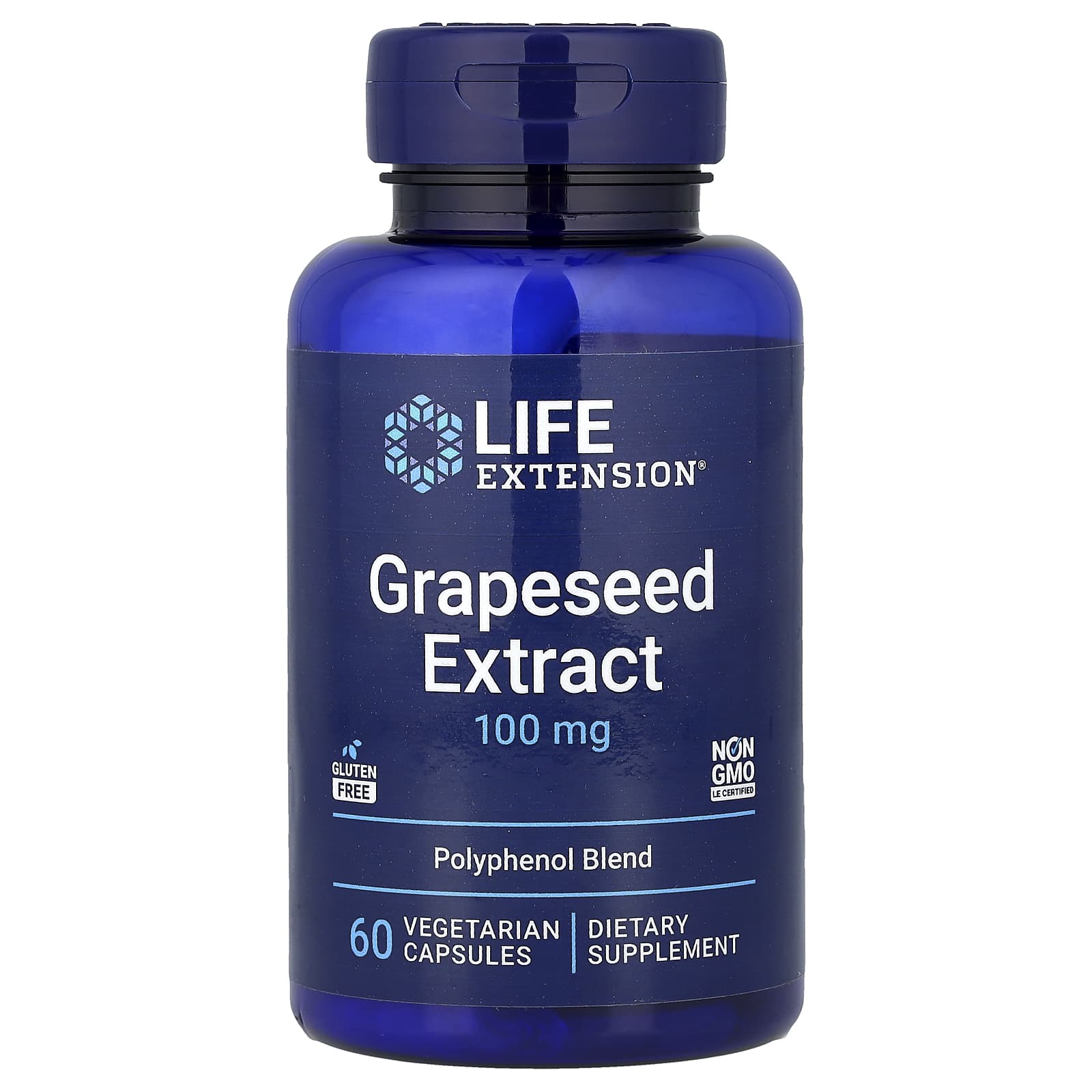 Экстракт виноградных косточек Life Extension, 60 вегетарианских капсул