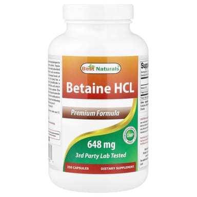 Бетаин HCl Best Naturals, 250 капсул