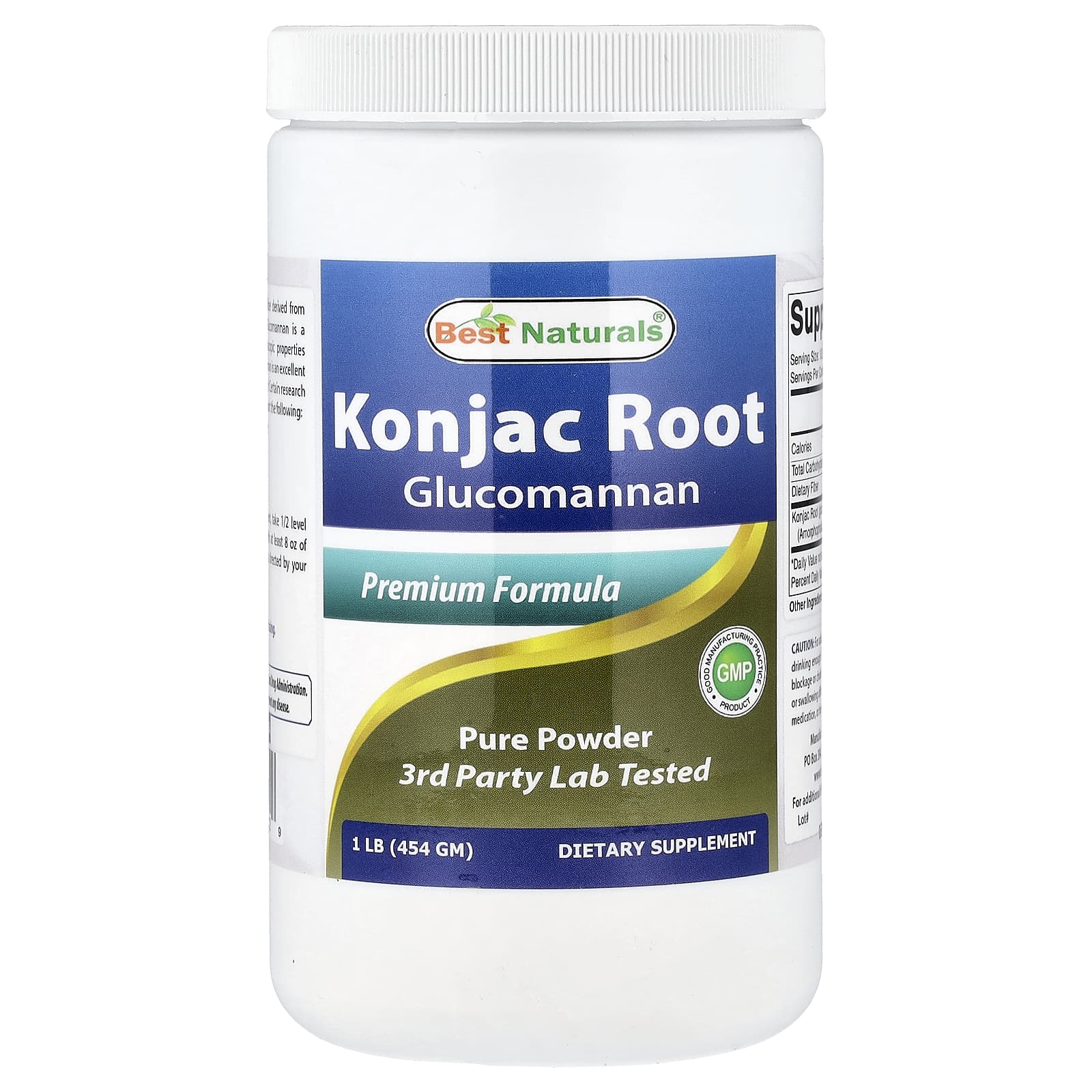 Глюкоманнан из корня конжака Best Naturals, 454 г