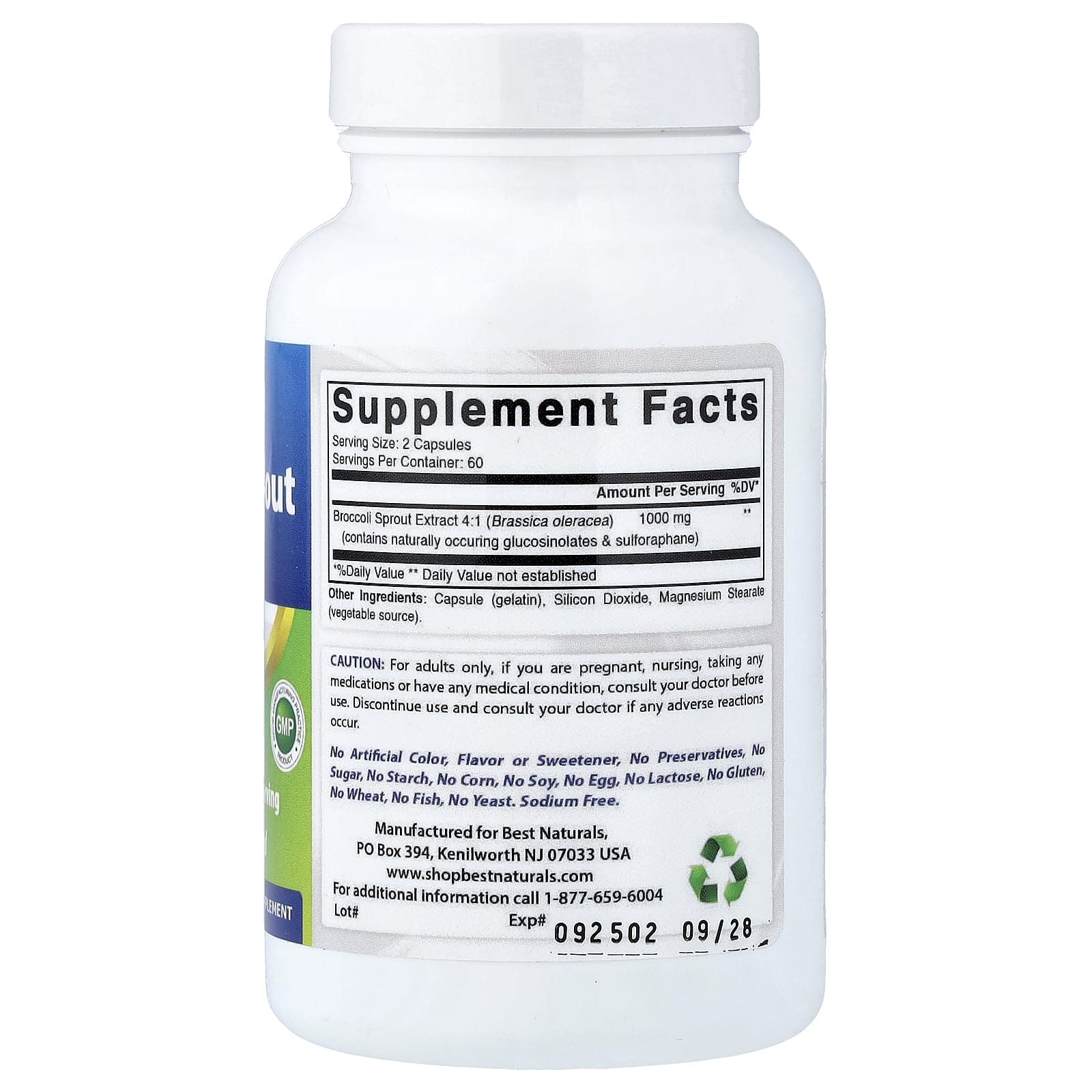 Экстракт брокколи Best Naturals, 120 капсул (500 мг на капсулу) — фото 2