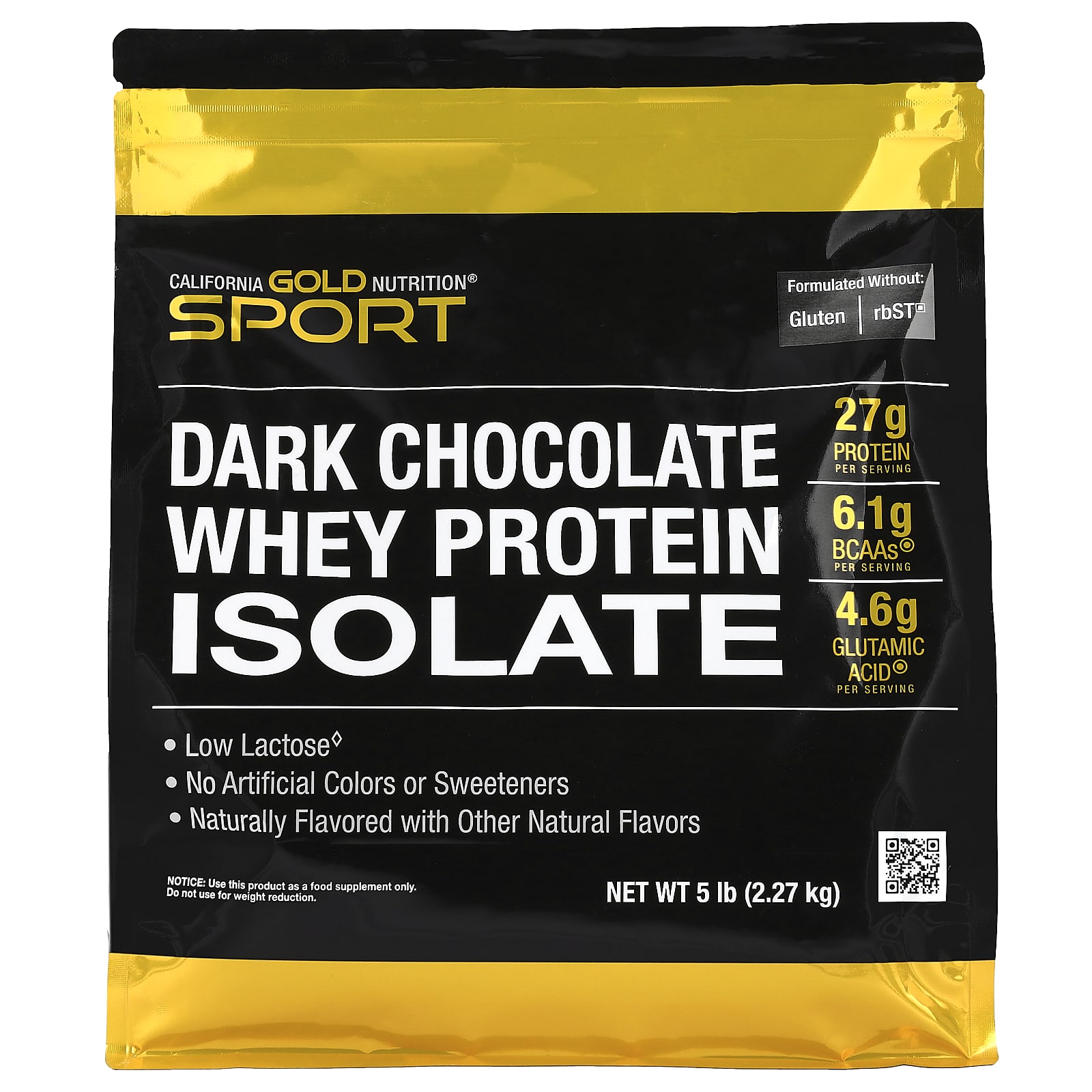 Темный шоколад California Gold Nutrition Sport Whey Protein Isolate, вкус Dark Chocolate, 2.27 кг — фото 5