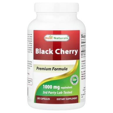 Черная вишня Best Naturals, 1000 мг, 180 капсул