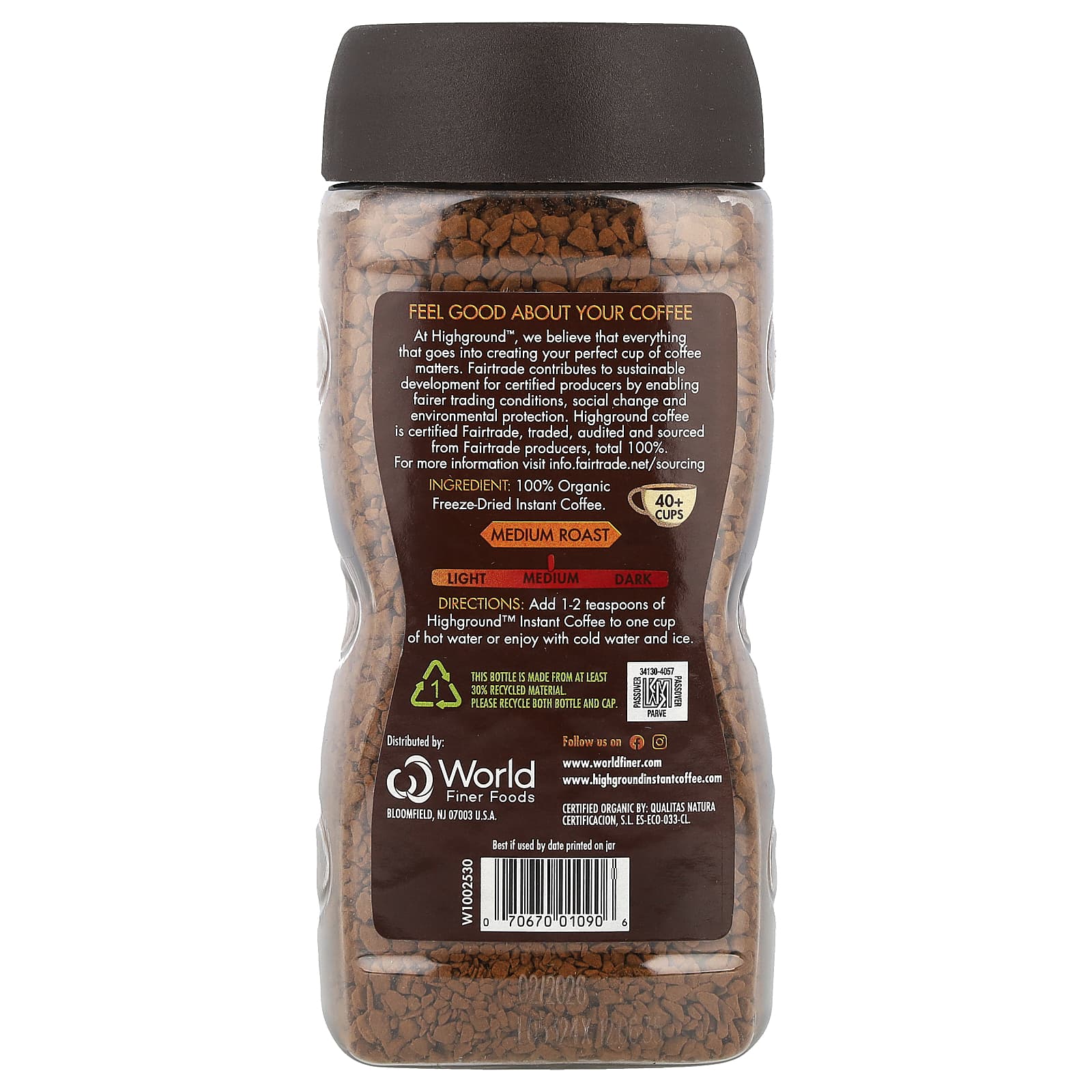 Растворимый кофе Highground Coffee Organic Medium Roast, 100 г — фото 2