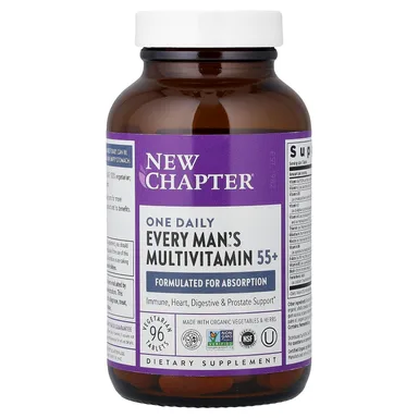 Фото товара: Мужские мультивитамины New Chapter One Daily Every Man's™ Multivitamin 55+, 96 растительных таблеток