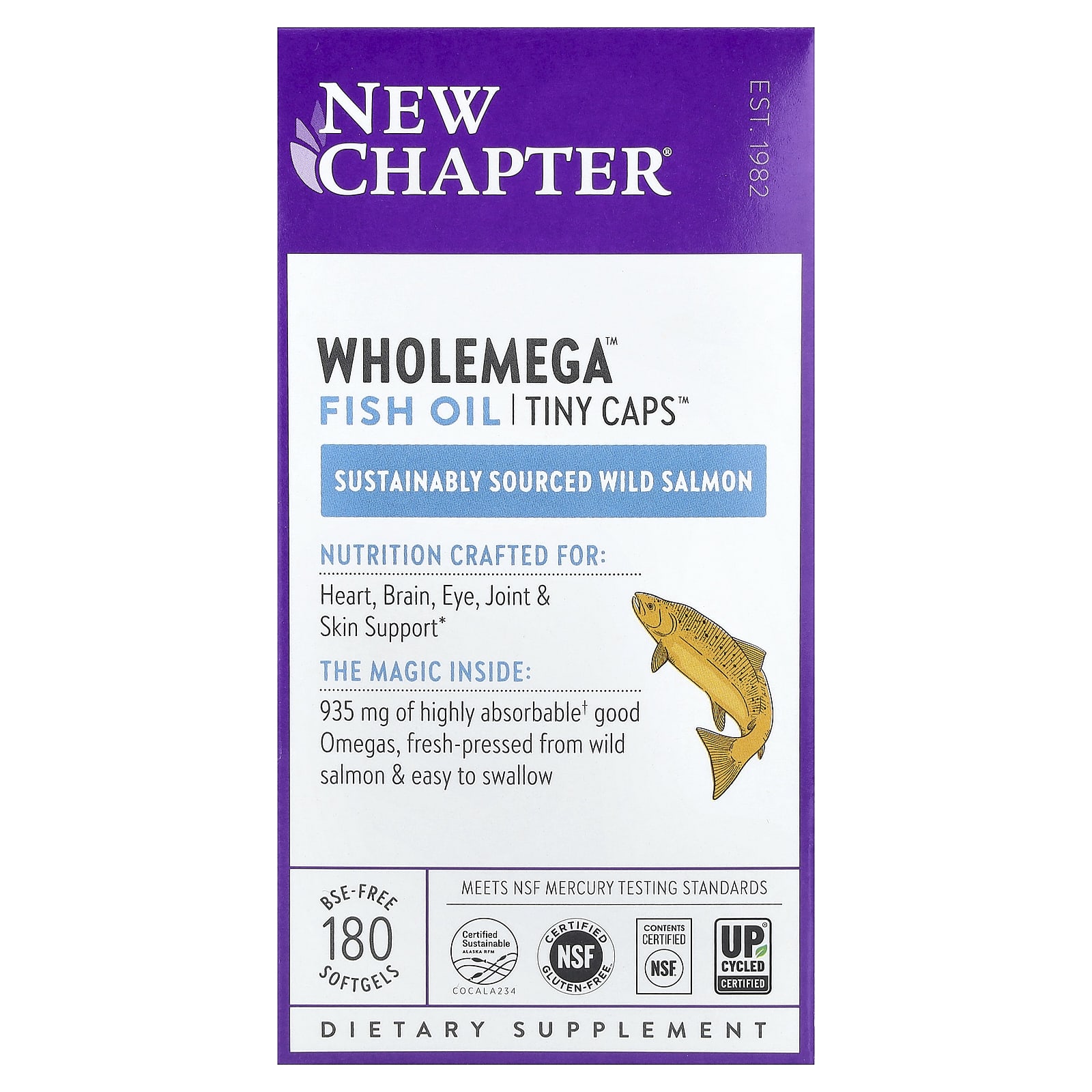 Рыбий жир New Chapter Wholemega™ Tiny Caps™ 180 BSE-Free, мягкие капсулы — фото 2