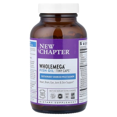 Рыбий жир New Chapter Wholemega™ Tiny Caps™ 180 BSE-Free, мягкие капсулы