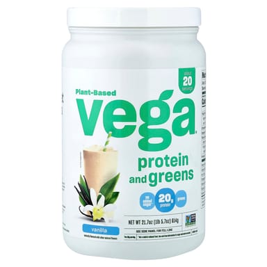 Протеин с зеленью Vega Plant-Based, вкус Vanilla, 614 г