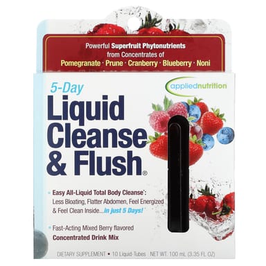 Комплекс Cleanse & Flush Applied Nutrition 5 Day Liquid 10 Liquid-Tubes, вкус Mixed Berry, 10 мл, жидкая форма